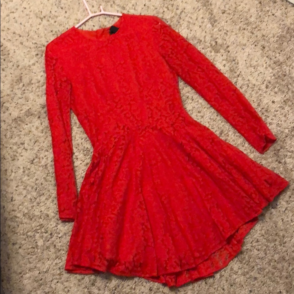 Red lace dress